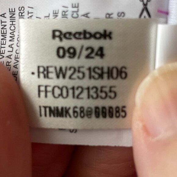 Reebok Fitted Hi Rise Poly Spandex Short Abstract Floral Print Purple Navy Sz S - Picture 10 of 11